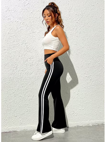 Latest Street Fashion Side Double Stripe Palazzo Pants