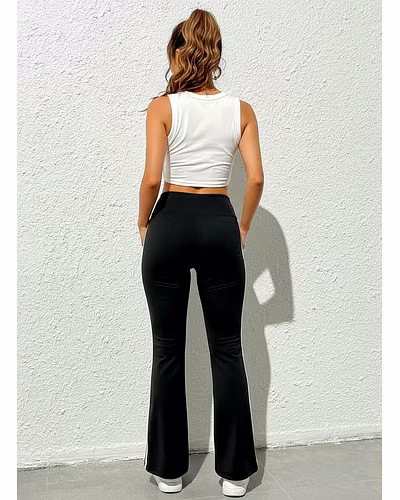 Latest Street Fashion Side Double Stripe Palazzo Pants-S-5