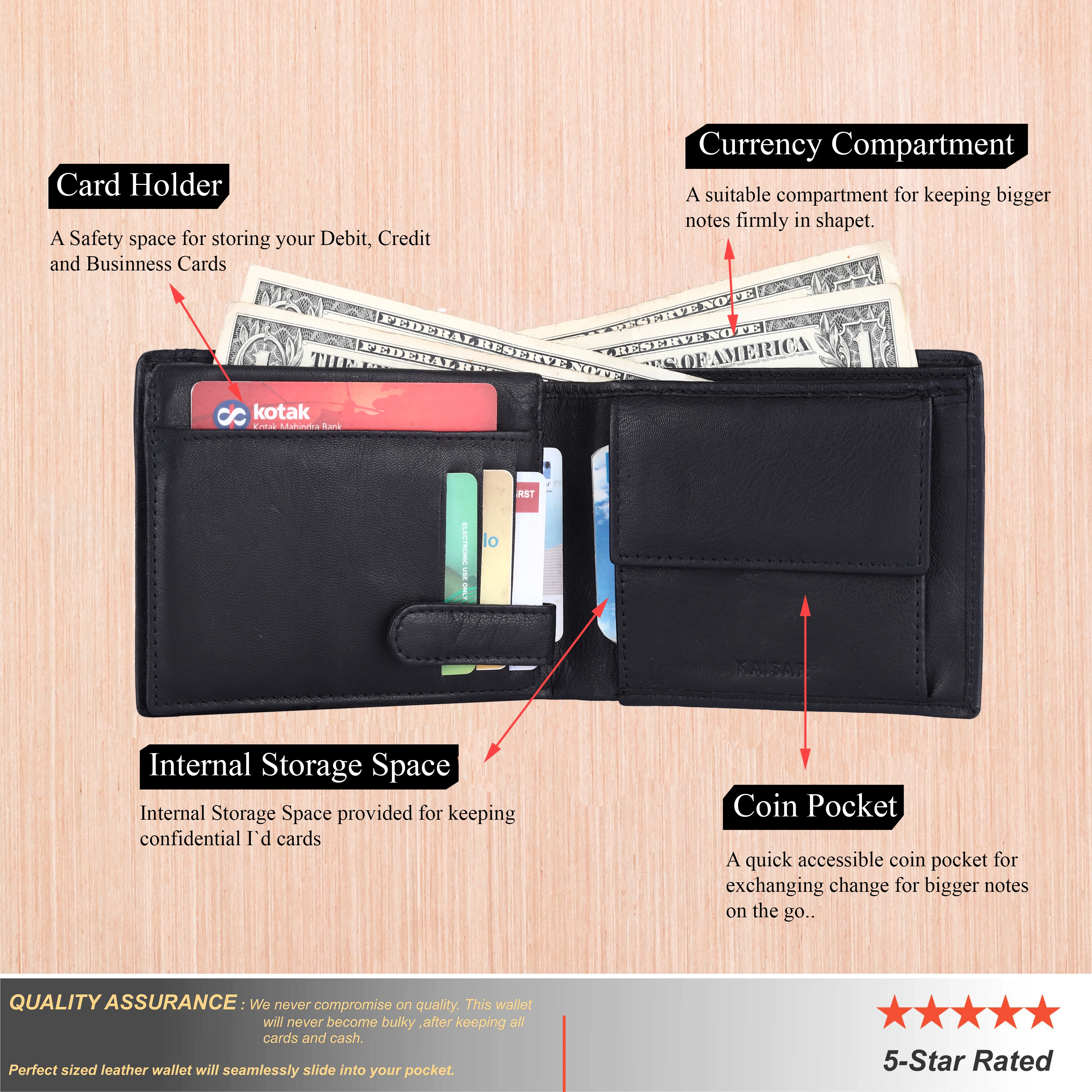 Classic Black Leather Wallet-5