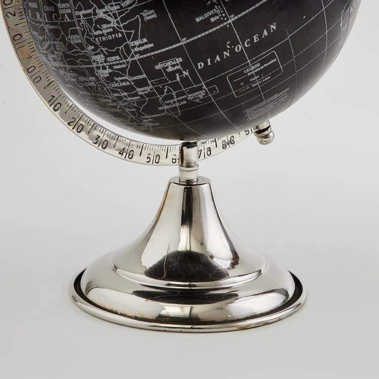 Aluminium Nickel World Globe - Black Ball Globe for Home Decor-3