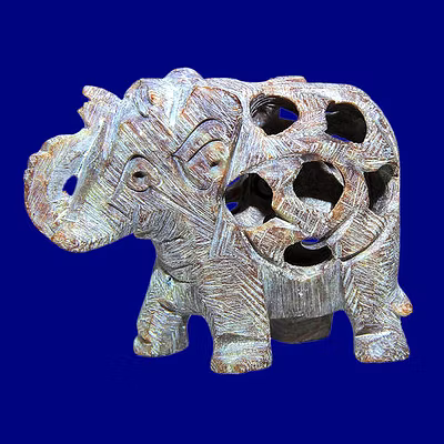 Hand Carved Soapstone Elephant-12274332