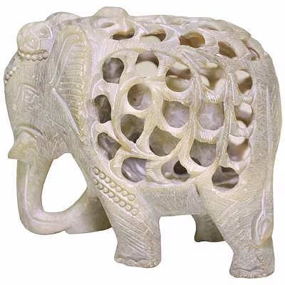Soapstone Elephant Animal Statue-12274346