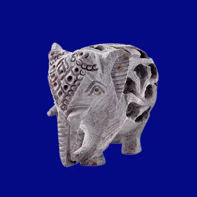 Soapstone Undercut Elephant Statue-12274348