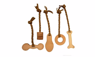Interactive Natural Leather Tug Toy
