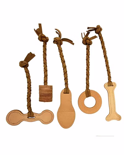 Interactive Natural Leather Tug Toy-12238964