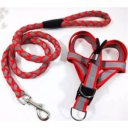 nylon padded red adjustable dog harness dog leash rope