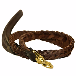 braided leather dog leashes