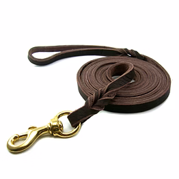 vivi bear braided genuine leather dog leads for large/medium dogs canine k9 behavior training leash rope 0.5 inch wide by 8.5/6.9/5.2/4ft long dark brown (4ft long)