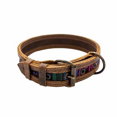 rustic mayan dog collar