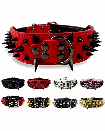 Pet Collar With Spikes-12247636