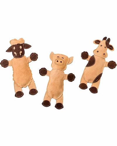 100% Organic Leather Dog Chew Squeaker Sound Pet Puppy Toys Combo-4