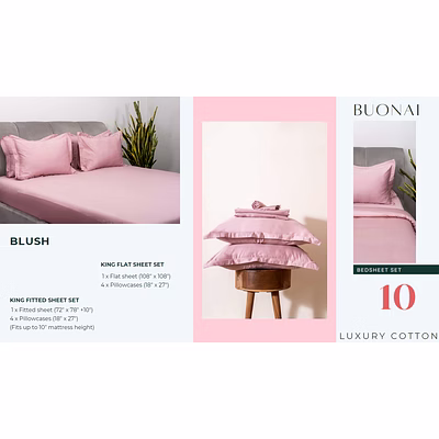 buonai - luxury cotton bedsheet set - 400 thread count