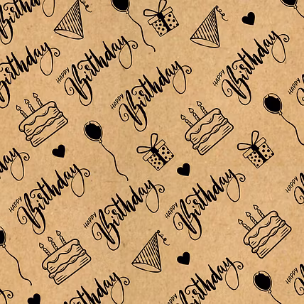 APPP.Co Minimalist Kraft Gift Wrapper - Happy Birthday 10pcs design 2-933231-571e30f9