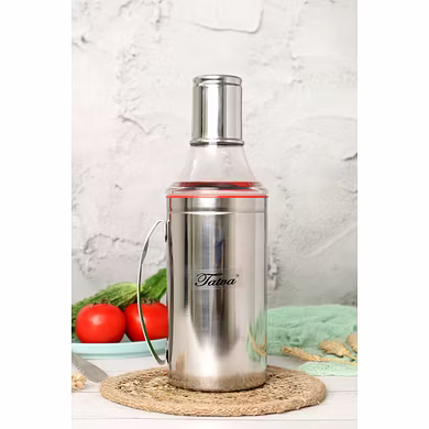Tatva Stainless steel oil dispenser 1000Ml with handle-12250100