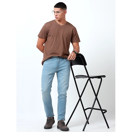 YOSHIMA  MEN'S TAILORED FIT DENIM JEANS PANTS-4