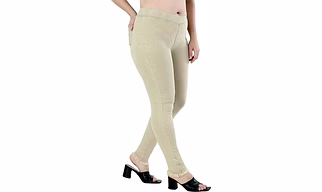 Jeggings Plain Women Denim Jeans Beige Bulk  Supplier, Importer, and Global Buyer