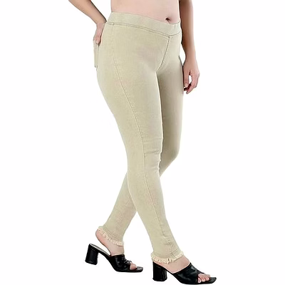 yoshima jeggings plain women denim jeans beige bulk supplier, importer, and global buyer