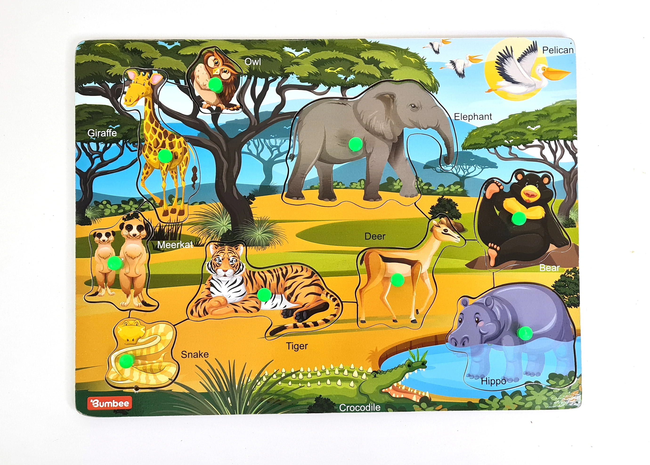 Bumbee | Wooden Wild Animal Board Puzzle-12258808