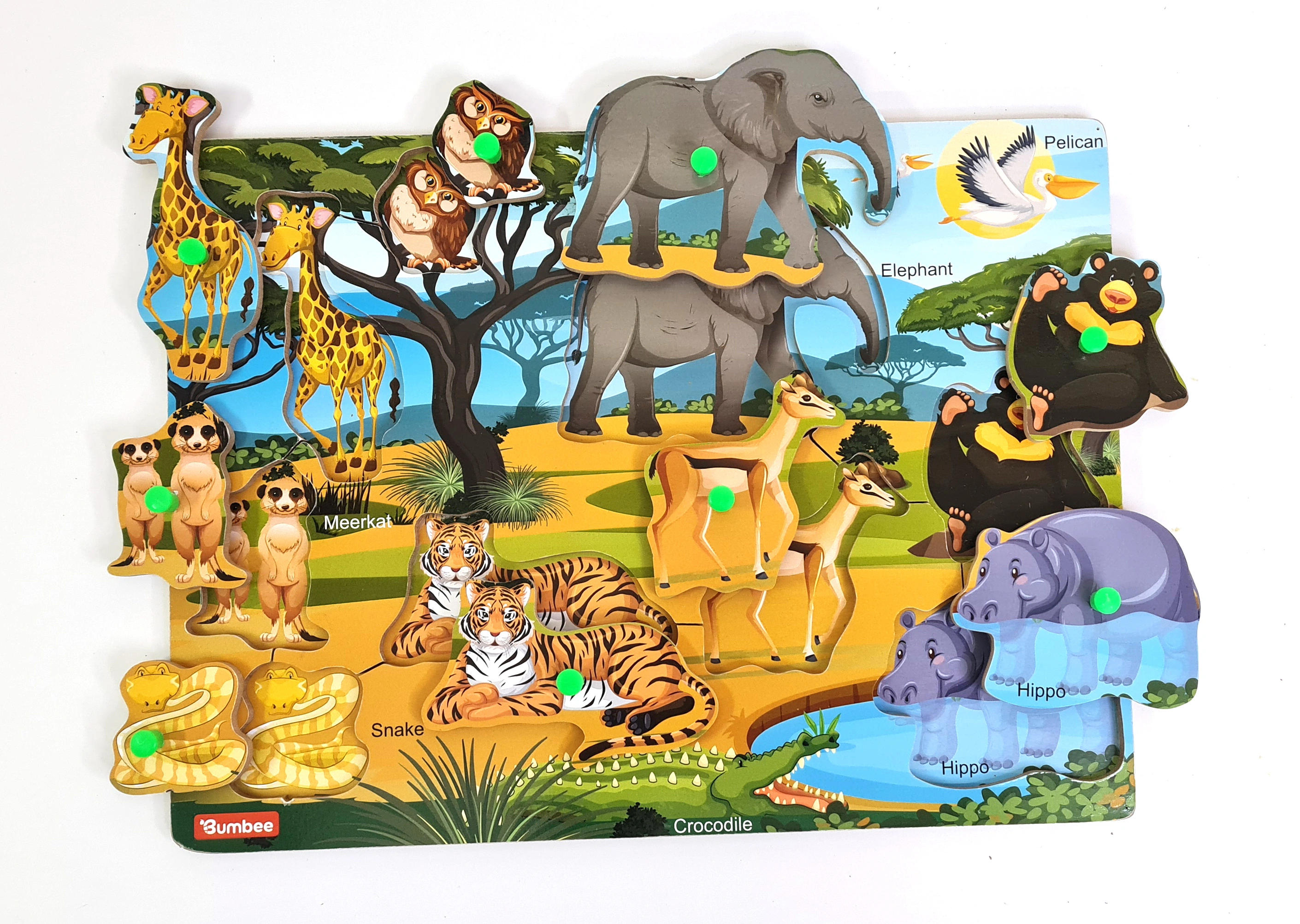 Bumbee | Wooden Wild Animal Board Puzzle-1