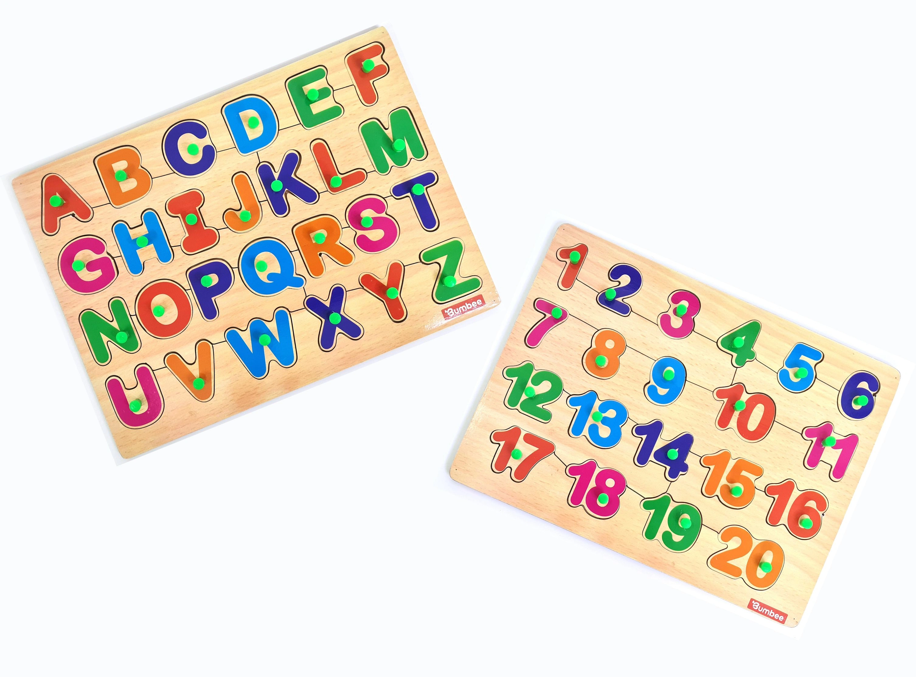 Bumbee | Alphabet &amp; Number Educational Puzzle Set Combo-12259080