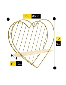 Gold Wall Shelf Metal Heart Floating Shelves