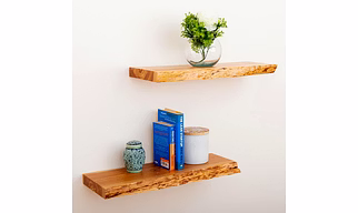 Live Edge Rustic Wood Floating Shelves