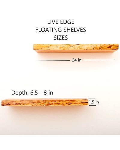 Live Edge Rustic Wood Floating Shelves-3