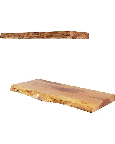 Live Edge Rustic Wood Floating Shelves-4