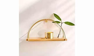 Golden D Shape Floating Shelve