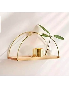 Golden D Shape Floating Shelve