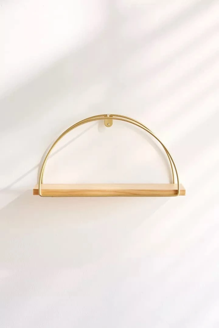 Golden D Shape Floating Shelve-1