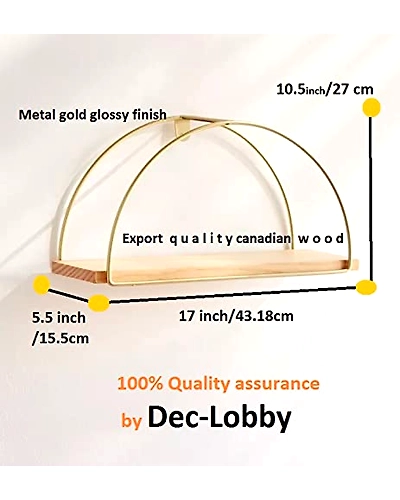 Golden D Shape Floating Shelve-3
