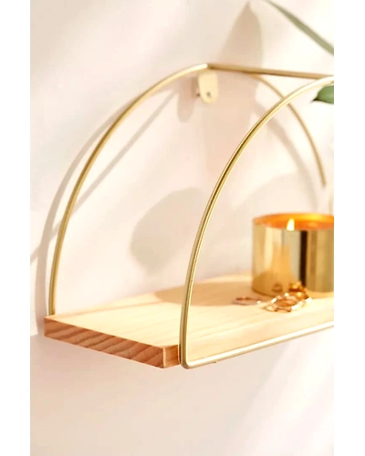 Golden D Shape Floating Shelve-2