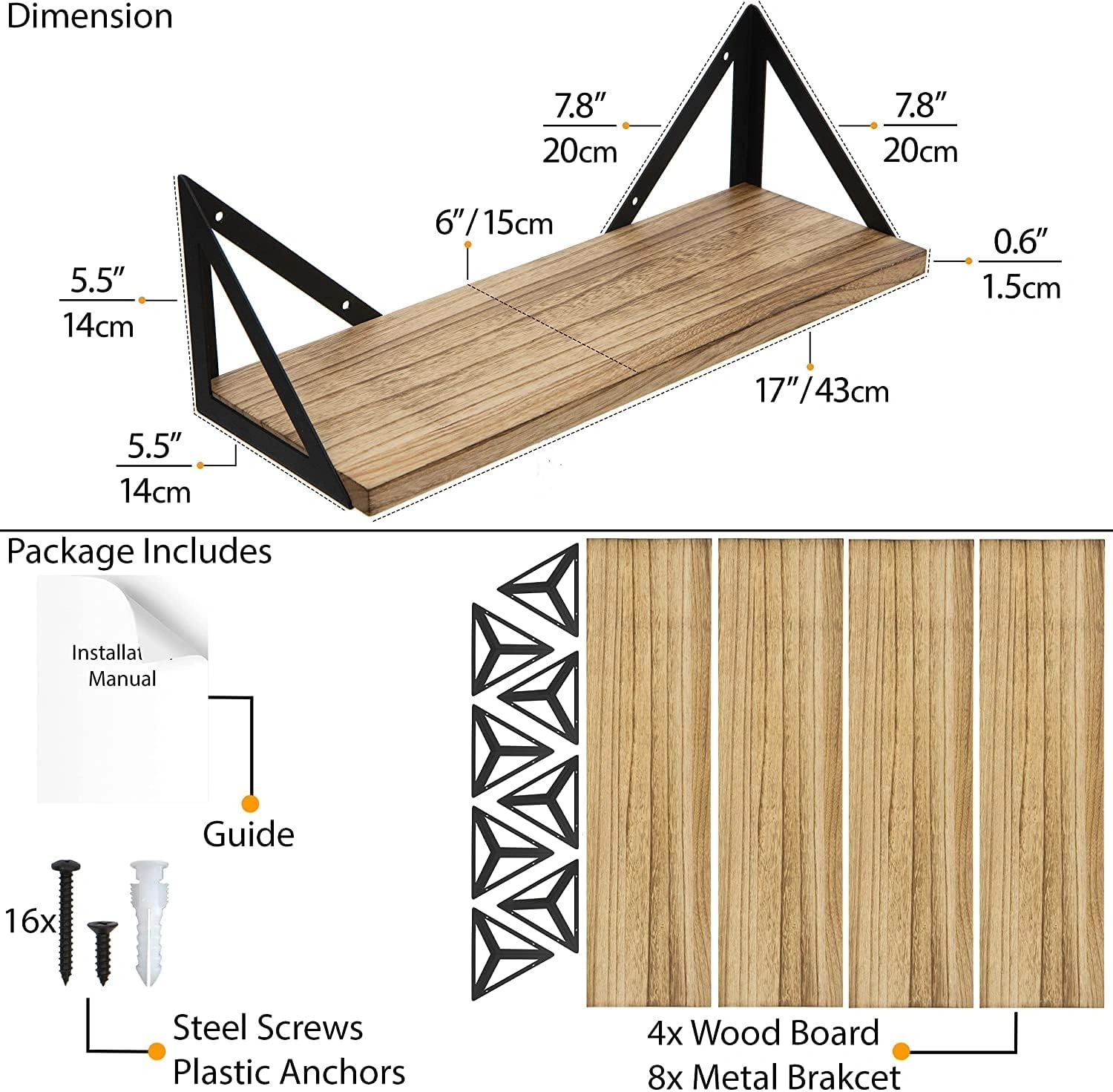 Floating Shelves Set of 4-2