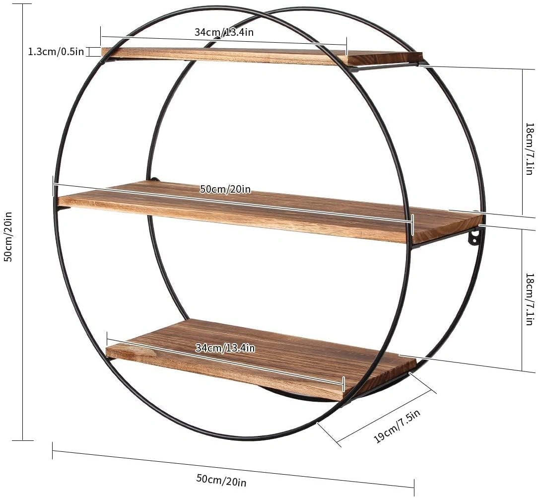 Round Wall Shelf 3 Tier-4