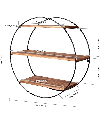 Round Wall Shelf 3 Tier-4