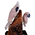 Gemstone Parrot Family (rose quartz and amethyst stones)-6