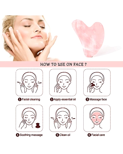 Combo gift pack Rose Quartz Roller and Guasha Skin Care-4
