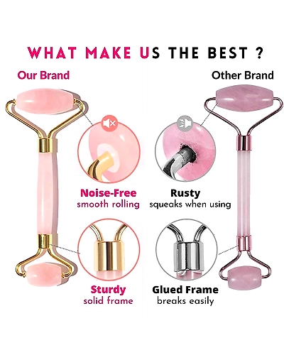 Combo gift pack Rose Quartz Roller and Guasha Skin Care-5