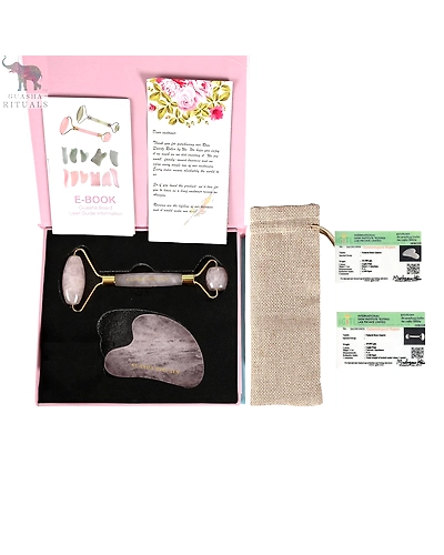 Combo gift pack Rose Quartz Roller and Guasha Skin Care-12647073