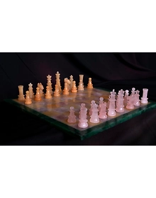 Gemstone Chess Set (Rose quartz and yellow aventurine stones)