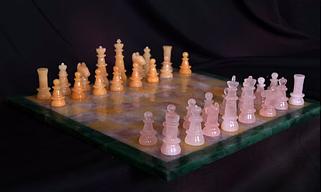 Gemstone Chess Set (Rose quartz and yellow aventurine stones)