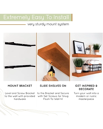 Farmhouse Floating Shelves (24'' Set of 2)-1