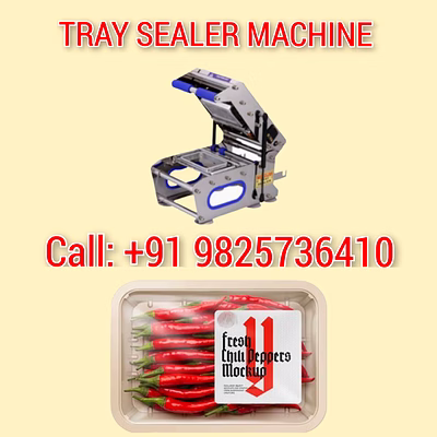 purusharth red chilli tray sealer packaging machine