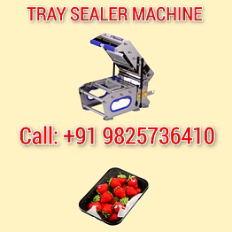 purusharth fresh strawberries tray sealer packaging machine
