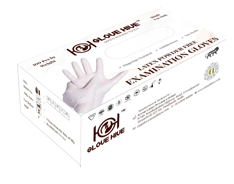 Latex Examination Gloves - Powder Free-•	Small•	Medium•	Large-4