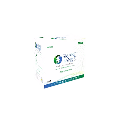 smart hands sterile latex surgical gloves - powder free