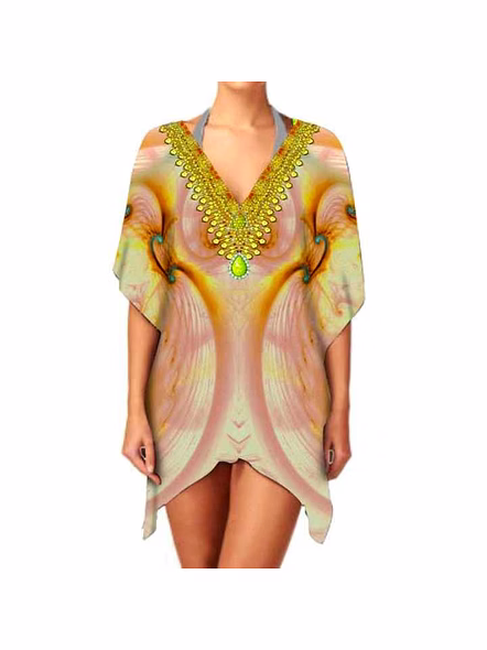 Comfortable Loose Fit Short Kaftan Dress for Women Made with Soft and Lightweight Fabric Perfect for Summer and Casual Wear @ Short Length Kaftan-Kar1002
