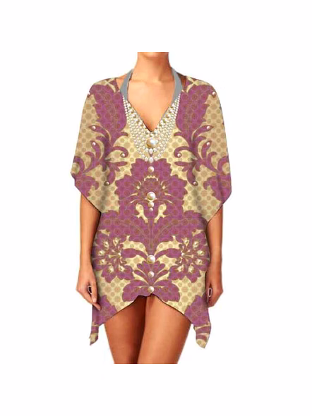 Fashionable Women's Lightweight Kaftan Dress V-Neck with Digital Printing Breathable Fabric for Casual Sexiness Wear Summer Wear @ Short Length Kaftan-Kar1022