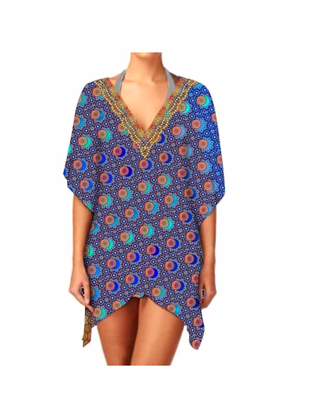 Women's Summer Casual Beachwear Kaftan Dress Short-Sleeved One-Piece V-Neckline Soft Breathable Fabric Digital Printing Sexiness @ Short Length Kaftan
